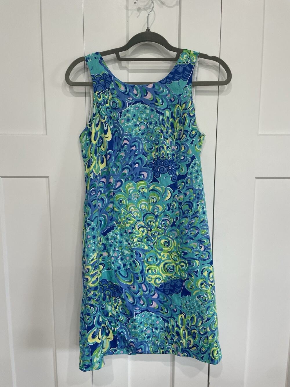 Lilly Pulitzer Sea Blue Green Lilly's Lagoon Peacock Cathy Shift Dress 4